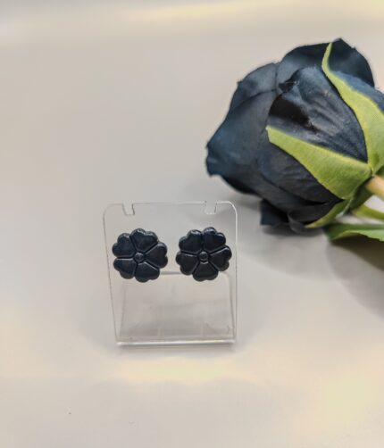 Black Flower Studs